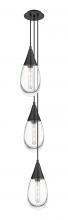  103-450-1P-BK-G450-6CL - Malone - 3 Light - 8 inch - Matte Black - Multi Pendant