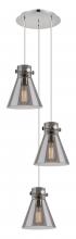  113-410-1PS-PN-G411-8SM - Newton Cone - 3 Light - 16 inch - Polished Nickel - Multi Pendant