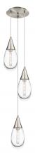  113-450-1P-SN-G450-6CL - Malone - 3 Light - 14 inch - Brushed Satin Nickel - Multi Pendant