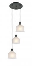  113B-3P-BK-G411 - Dayton - 3 Light - 12 inch - Matte Black - Cord Hung - Multi Pendant