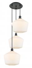  113B-3P-BK-G651-12 - Cindyrella - 3 Light - 19 inch - Matte Black - Cord Hung - Multi Pendant