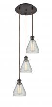  113B-3P-OB-G275 - Conesus - 3 Light - 13 inch - Oil Rubbed Bronze - Cord Hung - Multi Pendant