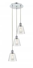  113B-3P-PC-G454 - Caton - 3 Light - 12 inch - Polished Chrome - Cord Hung - Multi Pendant