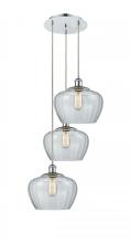  113B-3P-PC-G92-L - Fenton - 3 Light - 18 inch - Polished Chrome - Cord Hung - Multi Pendant