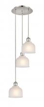  113B-3P-PN-G411 - Dayton - 3 Light - 12 inch - Polished Nickel - Cord Hung - Multi Pendant