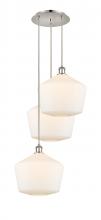  113B-3P-PN-G651-12 - Cindyrella - 3 Light - 19 inch - Polished Nickel - Cord Hung - Multi Pendant