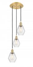  113B-3P-SG-G654-6 - Cindyrella - 3 Light - 13 inch - Satin Gold - Cord Hung - Multi Pendant