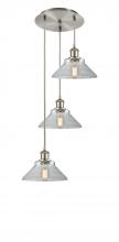  113B-3P-SN-G132 - Orwell - 3 Light - 15 inch - Brushed Satin Nickel - Cord Hung - Multi Pendant