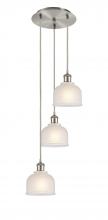  113B-3P-SN-G411 - Dayton - 3 Light - 12 inch - Brushed Satin Nickel - Cord Hung - Multi Pendant