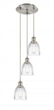  113B-3P-SN-G442 - Brookfield - 3 Light - 12 inch - Brushed Satin Nickel - Cord Hung - Multi Pendant