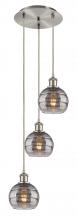  113B-3P-SN-G556-6SM - Rochester - 3 Light - 12 inch - Brushed Satin Nickel - Cord hung - Multi Pendant