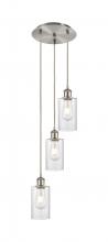  113B-3P-SN-G804 - Clymer - 3 Light - 10 inch - Brushed Satin Nickel - Cord Hung - Multi Pendant