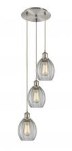  113B-3P-SN-G82 - Eaton - 3 Light - 12 inch - Brushed Satin Nickel - Cord Hung - Multi Pendant