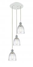  113B-3P-WPC-G442 - Brookfield - 3 Light - 12 inch - White Polished Chrome - Cord Hung - Multi Pendant