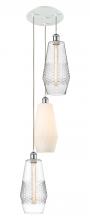  113B-3P-WPC-G680-MU - Windham - 3 Light - 14 inch - White Polished Chrome - Cord hung - Multi Pendant