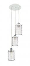  113B-3P-WPC-M18-PC - Nestbrook - 3 Light - 11 inch - White Polished Chrome - Cord hung - Multi Pendant