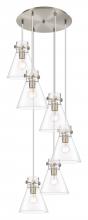 Innovations Lighting 116-410-1PS-SN-G411-8CL - Newton Cone - 6 Light - 19 inch - Brushed Satin Nickel - Multi Pendant