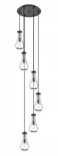  116-451-1P-BK-G451-5CL - Owego - 6 Light - 16 inch - Matte Black - Multi Pendant