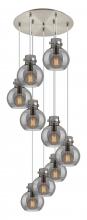 Innovations Lighting 119-410-1PS-SN-G410-8SM - Newton Sphere - 9 Light - 22 inch - Brushed Satin Nickel - Cord hung - Multi Pendant