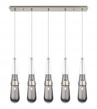  125-452-1P-SN-G452-4SM - Milan - 5 Light - 36 inch - Brushed Satin Nickel - Linear Pendant