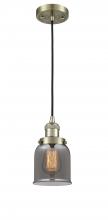  201C-AB-G53 - Bell - 1 Light - 5 inch - Antique Brass - Cord hung - Mini Pendant