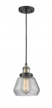  201C-BAB-G172 - Fulton - 1 Light - 7 inch - Black Antique Brass - Cord hung - Mini Pendant