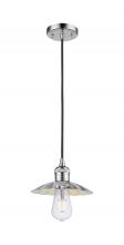  201C-PC-M17-PC - Scallop - 1 Light - 8 inch - Polished Chrome - Cord Hung - Mini Pendant