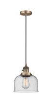  201CSW-BB-G74 - Bell - 1 Light - 8 inch - Brushed Brass - Cord hung - Mini Pendant