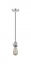  201CSW-PN - Bare Bulb - 1 Light - 3 inch - Polished Nickel - Cord hung - Mini Pendant