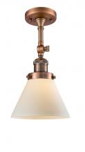 Innovations Lighting 201F-AC-G41 - Cone - 1 Light - 8 inch - Antique Copper - Semi-Flush Mount