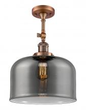  201F-AC-G73-L - Bell - 1 Light - 12 inch - Antique Copper - Semi-Flush Mount