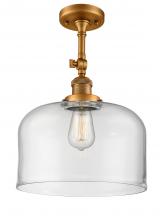  201F-BB-G72-L - Bell - 1 Light - 12 inch - Brushed Brass - Semi-Flush Mount