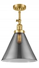 Innovations Lighting 201F-SG-G43-L-LED - Cone - 1 Light - 12 inch - Satin Gold - Semi-Flush Mount