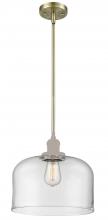  201S-AB-G72-L - Bell - 1 Light - 12 inch - Antique Brass - Stem Hung - Mini Pendant