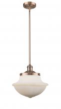  201S-AC-G541 - Oxford - 1 Light - 12 inch - Antique Copper - Stem Hung - Mini Pendant