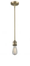  201S-BB - Bare Bulb - 1 Light - 2 inch - Brushed Brass - Stem Hung - Mini Pendant