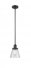  201S-BK-G64 - Cone - 1 Light - 6 inch - Matte Black - Stem Hung - Mini Pendant