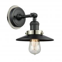  203BK-BPPN-HRPN-M6-BK - Railroad - 1 Light - 8 inch - Matte Black - Sconce