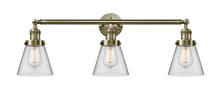  205-AB-G62 - Cone - 3 Light - 30 inch - Antique Brass - Bath Vanity Light