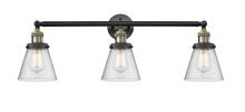  205-BAB-G64 - Cone - 3 Light - 30 inch - Black Antique Brass - Bath Vanity Light