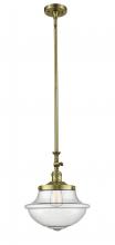  206-AB-G544 - Oxford - 1 Light - 12 inch - Antique Brass - Stem Hung - Mini Pendant