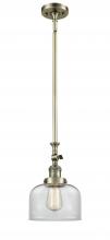  206-AB-G72 - Bell - 1 Light - 8 inch - Antique Brass - Stem Hung - Mini Pendant