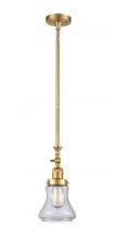  206-SG-G192 - Bellmont - 1 Light - 6 inch - Satin Gold - Stem Hung - Mini Pendant