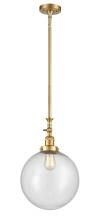  206-SG-G204-12 - Beacon - 1 Light - 12 inch - Satin Gold - Stem Hung - Mini Pendant