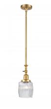  206-SG-G302 - Colton - 1 Light - 6 inch - Satin Gold - Stem Hung - Mini Pendant