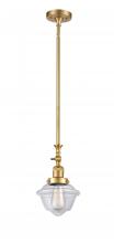  206-SG-G532 - Oxford - 1 Light - 7 inch - Satin Gold - Stem Hung - Mini Pendant