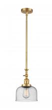  206-SG-G74 - Bell - 1 Light - 8 inch - Satin Gold - Stem Hung - Mini Pendant