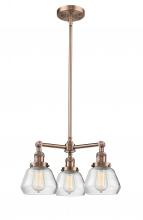  207-AC-G172 - Fulton - 3 Light - 22 inch - Antique Copper - Stem Hung - Chandelier