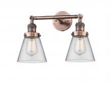  208-AC-G62 - Cone - 2 Light - 16 inch - Antique Copper - Bath Vanity Light