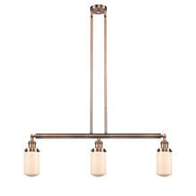  213-AC-G311 - Dover - 3 Light - 37 inch - Antique Copper - Stem Hung - Island Light